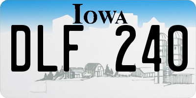 IA license plate DLF240