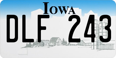 IA license plate DLF243
