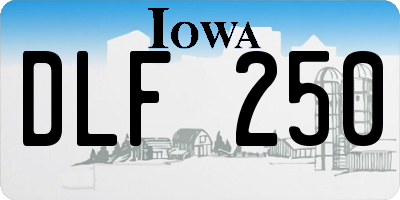 IA license plate DLF250