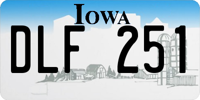 IA license plate DLF251
