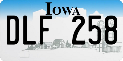 IA license plate DLF258