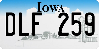 IA license plate DLF259