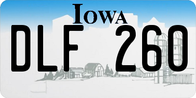 IA license plate DLF260