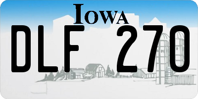 IA license plate DLF270