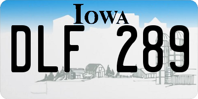 IA license plate DLF289