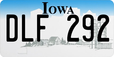 IA license plate DLF292