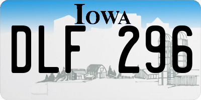 IA license plate DLF296