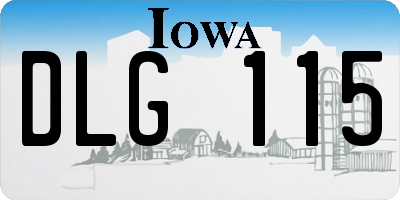 IA license plate DLG115