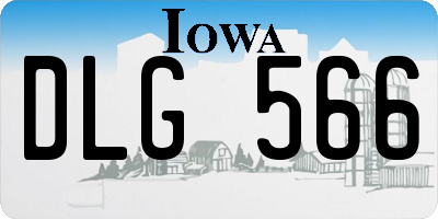 IA license plate DLG566
