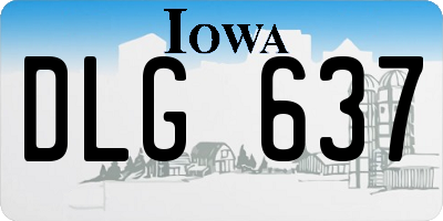 IA license plate DLG637