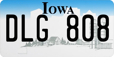 IA license plate DLG808