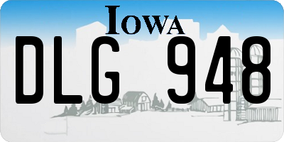 IA license plate DLG948