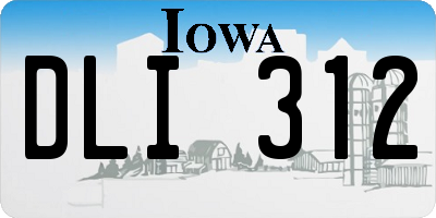 IA license plate DLI312