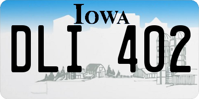 IA license plate DLI402