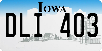 IA license plate DLI403