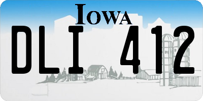 IA license plate DLI412
