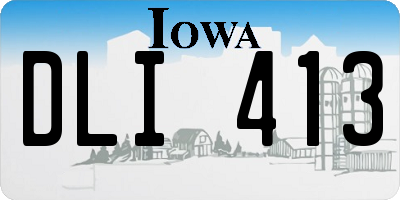 IA license plate DLI413