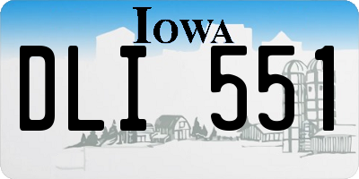 IA license plate DLI551