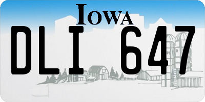 IA license plate DLI647