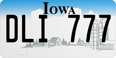 IA license plate DLI777