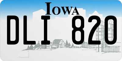 IA license plate DLI820