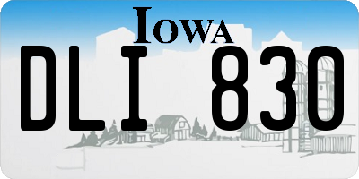 IA license plate DLI830