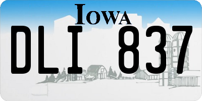 IA license plate DLI837