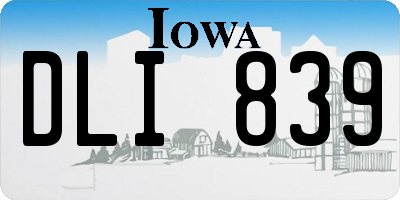 IA license plate DLI839