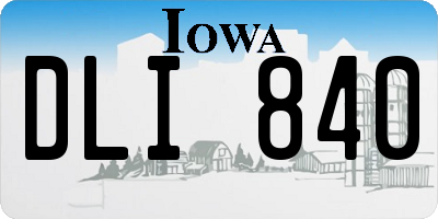 IA license plate DLI840