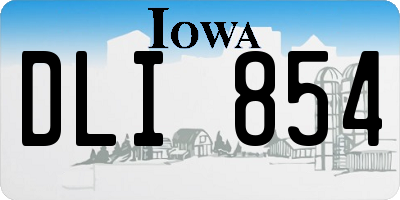 IA license plate DLI854