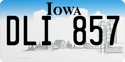 IA license plate DLI857