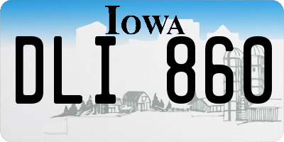 IA license plate DLI860