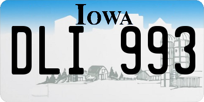 IA license plate DLI993