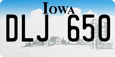 IA license plate DLJ650