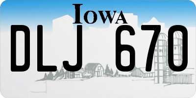 IA license plate DLJ670