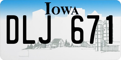 IA license plate DLJ671