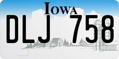 IA license plate DLJ758