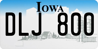 IA license plate DLJ800