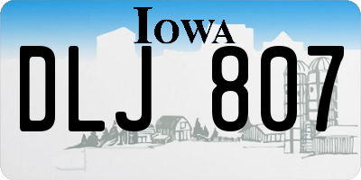 IA license plate DLJ807