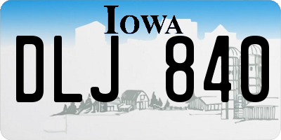 IA license plate DLJ840