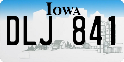 IA license plate DLJ841