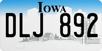 IA license plate DLJ892