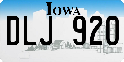 IA license plate DLJ920
