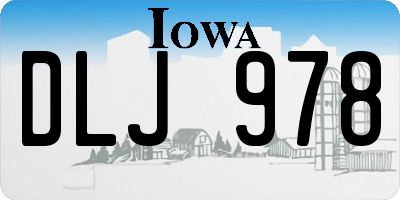 IA license plate DLJ978