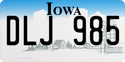 IA license plate DLJ985