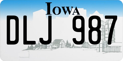 IA license plate DLJ987