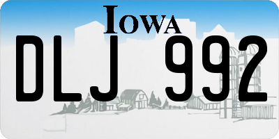 IA license plate DLJ992