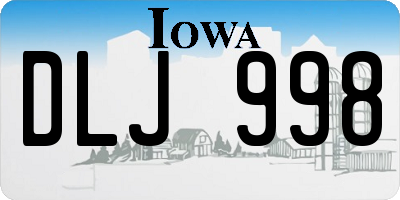 IA license plate DLJ998