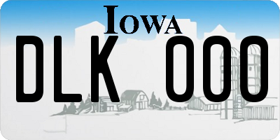 IA license plate DLK000