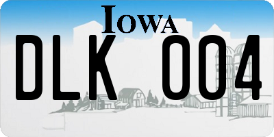 IA license plate DLK004